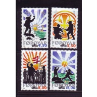 Faroe Islands Sc 370-373 2000 Christianity  Anniversary stamp set mint NH