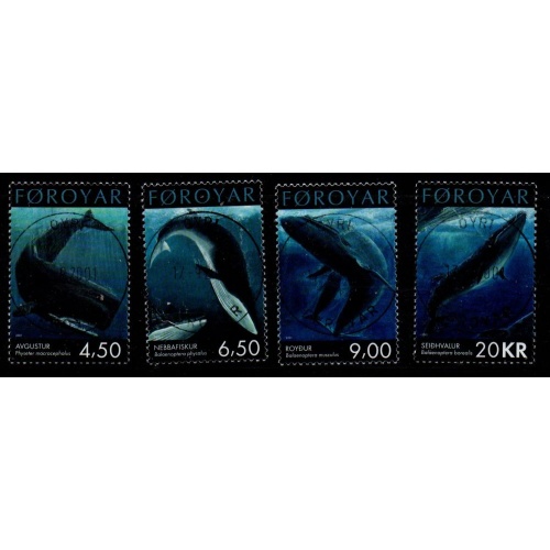 Faroe Islands Sc 403-06  2001 Whales stamp set used