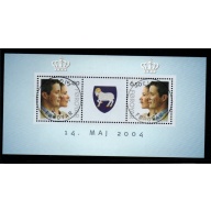 Faroe Islands Sc 444 2004 Royal Wedding Crown Prince Frederik stamp sheet used