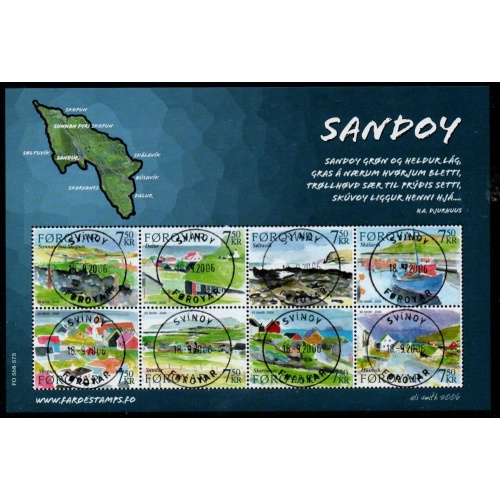 Faroe Islands Sc 477 2006 Sandoy Island stamp sheet used