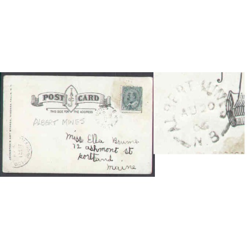 Canada-cover #5625 - 1c Edward-Albert Mines,NB-Au 20 1906-