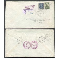 Canada-cover #4393 -10c+5c reg'd - York Cty-Toronto,Ont-Jan 9 1932-reg'd - double rate