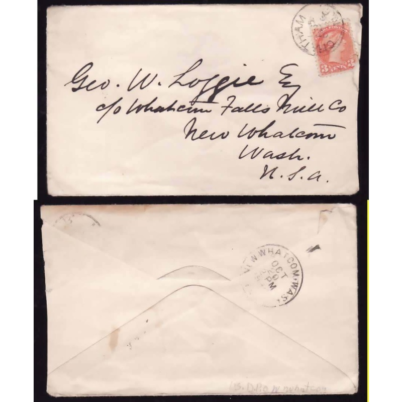 Canada-cover #4603-3c small queen-Kent county-Chatham,Ont-Oc 13 1896-