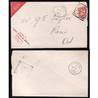 Canada-cover #11740-3c-advertising-Hamilton, Ont squared circle- 17 / Mr 7 / 1896