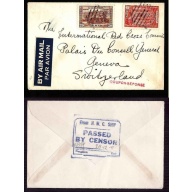 Canada-cover #13914-20c+10c-airmail-Geneva-Coupon-Reponse-envelope contained