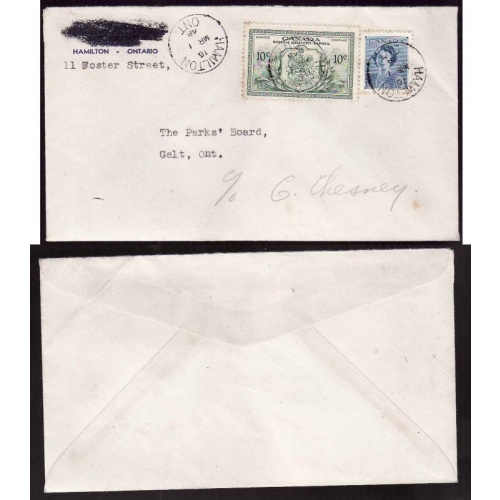 Canada cover #14188–10c Special Delivery+4c-Hamilton-Mr 1 1948-some foxing