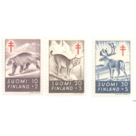 Finland Sc B142-44 1957 Wild Animals TB stamp set mint NH