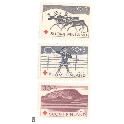 Finland Sc B157-59 1960 Red Cross stamp set mint NH