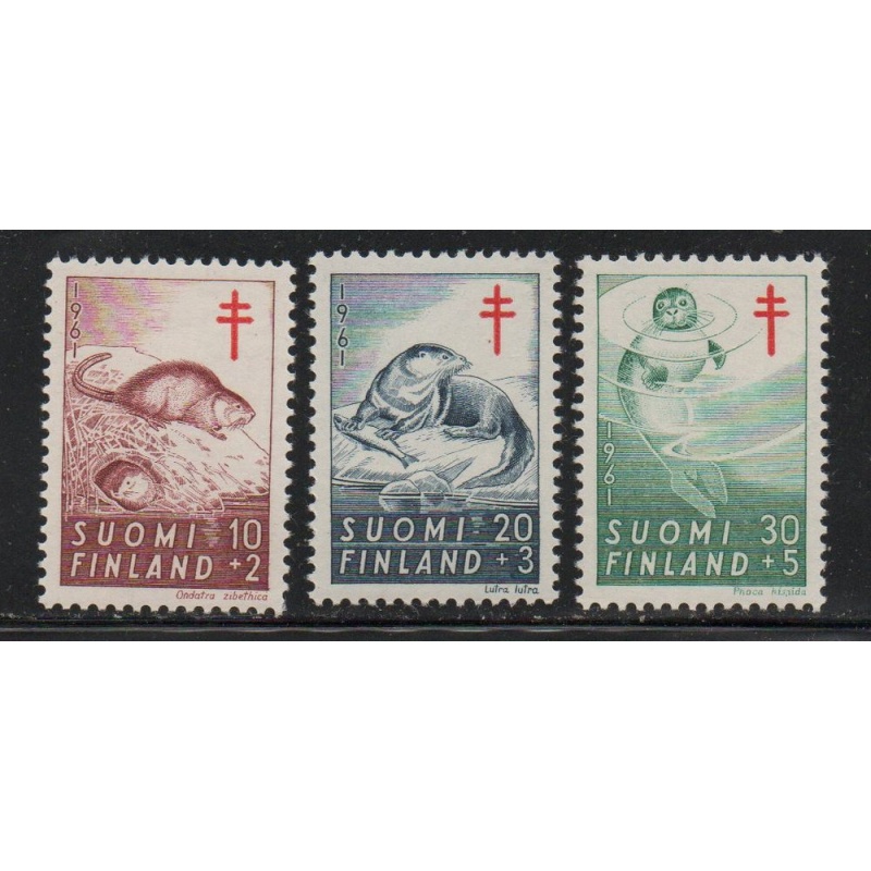 Finland Sc B160-62 1961 Anti TB animals stamp set mint NH
