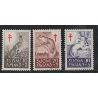 Finland Sc B163-65 1962 Anti TB animals stamp set mint NH