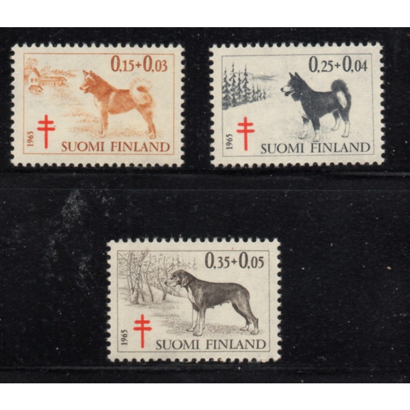 Finland Sc B173-751965 Anti TB Dogs  stamp set mint NH
