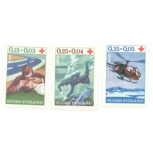 Finland Sc B176-78 1966 Red Cross  stamp set mint NH