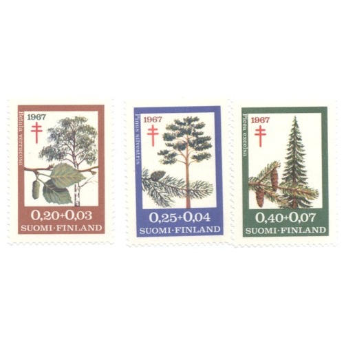 Finland Sc B179-81 1967  TB Trees  stamp set mint NH