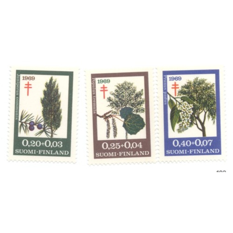 Finland Sc B185-7 1969  TB Trees  stamp set mint NH
