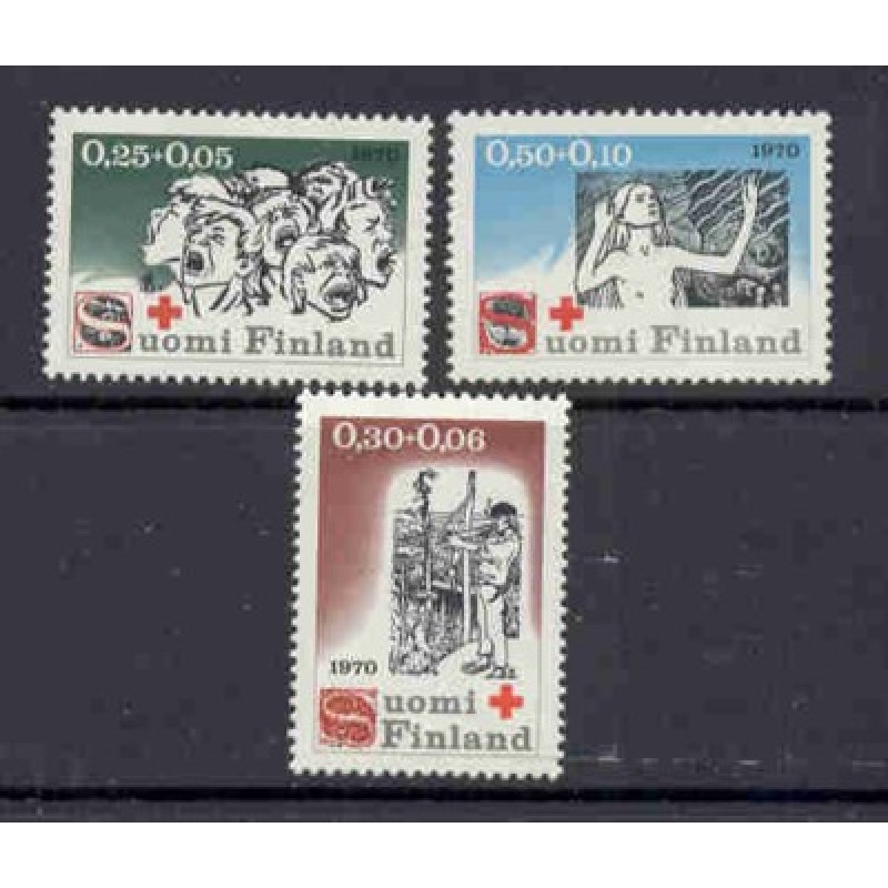 Finland Sc B188-90 1970 Red Cross  stamp set mint NH