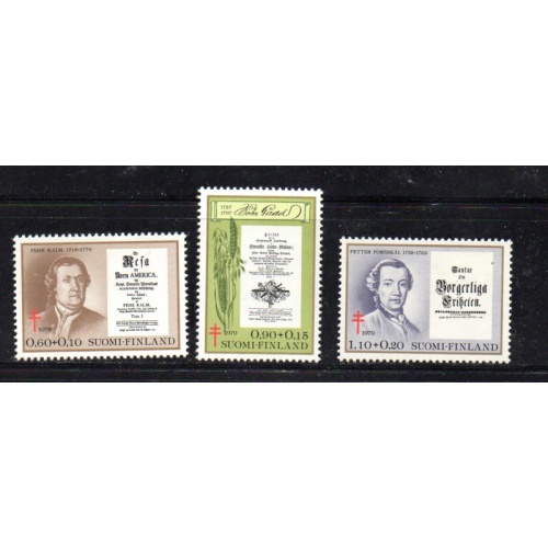 Finland Sc B218-20 1979 Scientists TB stamp set mint NH