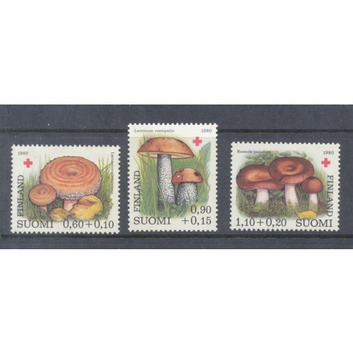 Finland Sc B221-23 1980 Mushrooms Red Cross stamp set mint NH