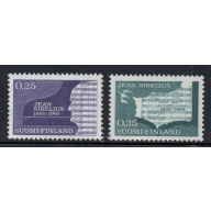 Finland Sc 433-434 1965 Sibelius stamp set mint NH
