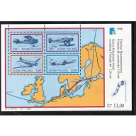 Finland Sc 773 1988 Airplanes & Map FINLANDIA &#039;88 stamp sheet mint NH