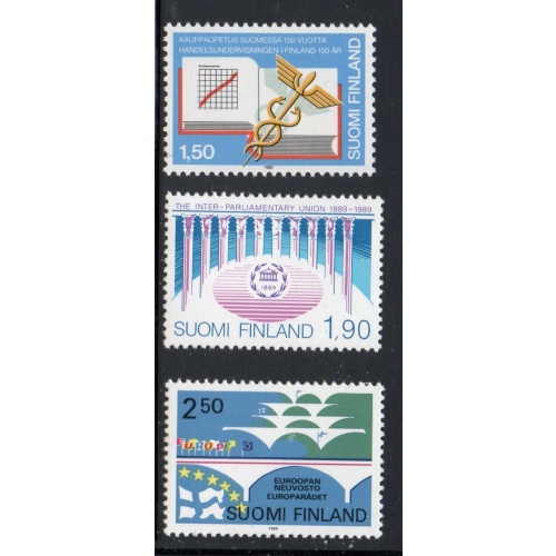 Finland Sc 803-805 1989 Council of Europe stamp set mint NH