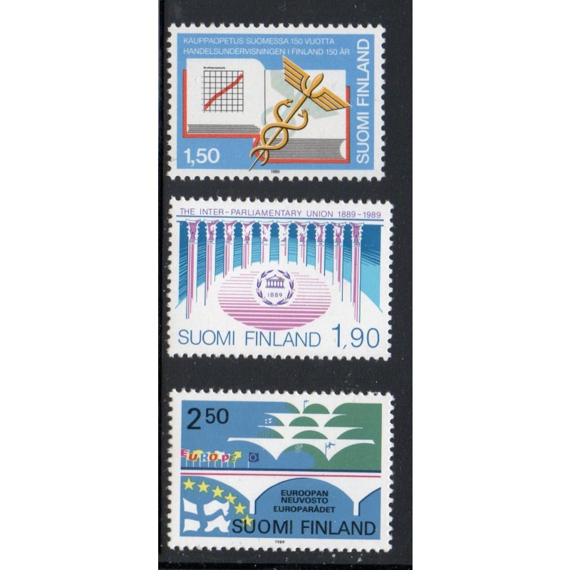 Finland Sc 803-805 1989 Council of Europe stamp set mint NH