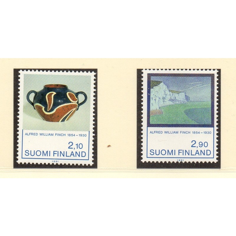 Finland Sc 868-869 1991 Alfred Finch Artist stamp set mint NH