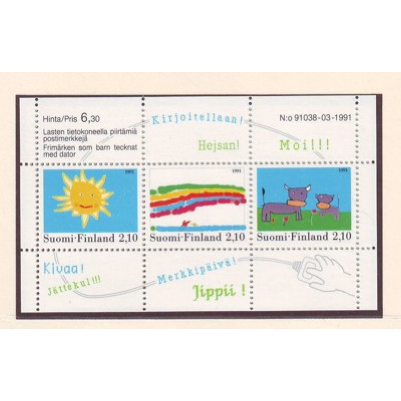Finland Sc 871 1991 Children&#039;s Drawings stamp souvenir sheet mint NH