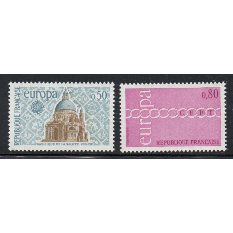 France  Sc 1303-04 1971 Europa stamp set mint NH
