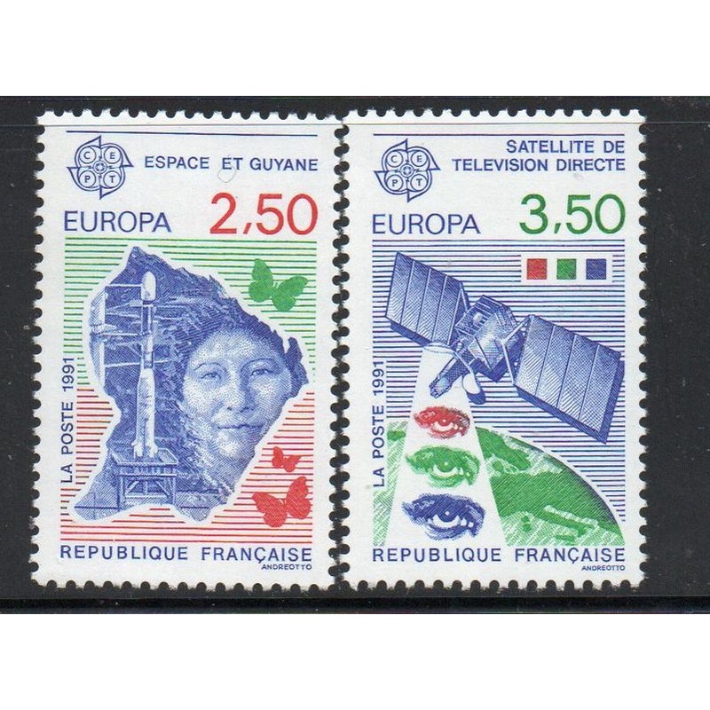 France  Sc  2254-55 1991  Europa stamp set mint NH