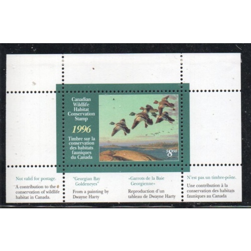 Canada 1996 Goldeneyes Duck Conservation stamp unused van Dam FWH12