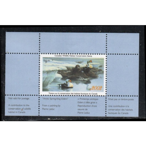 Canada 2002 King Eider  Duck Conservation stamp unused van Dam FWH18
