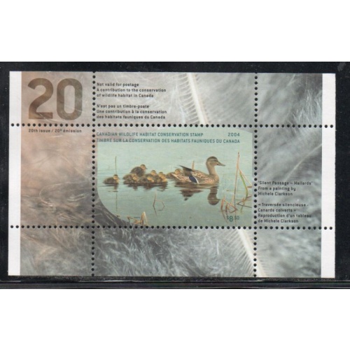 Canada 2004 Mallard Ducks Conservation stamp unused van Dam FWH20