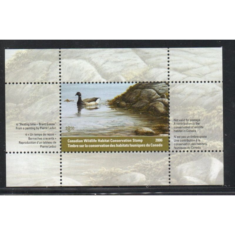 Canada 2006 Brant Goose Conservation stamp unused van Dam FWH22