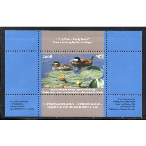 Canada 2008 Ruddy Ducks Conservation stamp unused van Dam FWH24