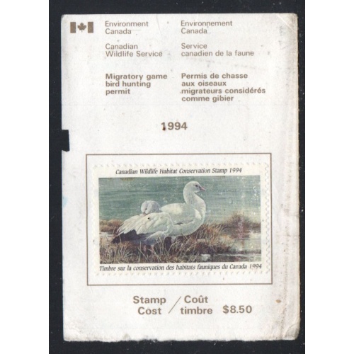 Canada 1994 Ross' Geese Conservation stamp used van Dam FWH10