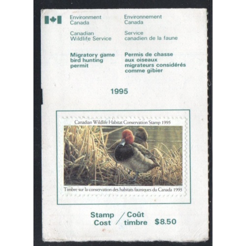 Canada 1995 Redneck Duck Conservation stamp used van Dam FWH11