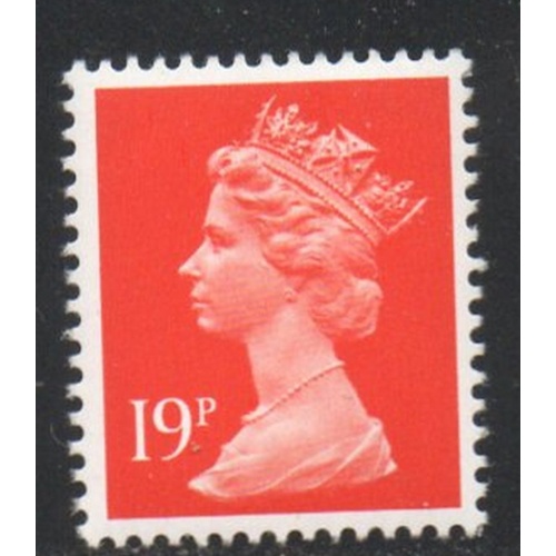 Great Britain Sc MH106 1988 19p bright orange QE II Machin Head stamp mint NH