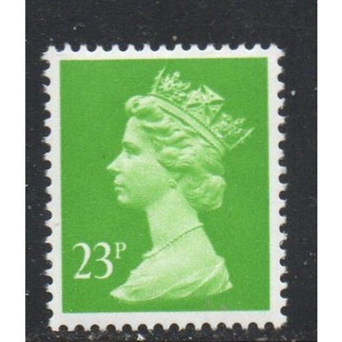 Great Britain Sc MH119 1988 23p yellow green QE II Machin Head stamp mint NH