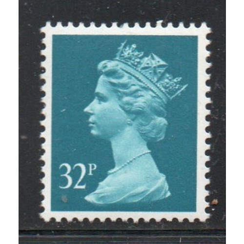 Great Britain Sc MH145 1988 32p Prussian blue QE II Machin Head stamp mint NH