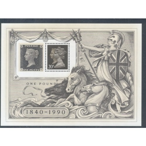 Great Britain Sc MH193f 1990 150th Anniv Penny Black stamp sheet mint NH