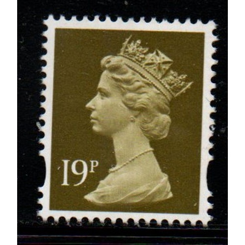 Great Britain Sc MH 208 1993 19p olive green QE II Machin Head stamp mint NH