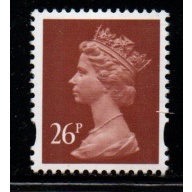 Great Britain Sc MH 215 1996 26p brown QE II Machin Head stamp mint NH