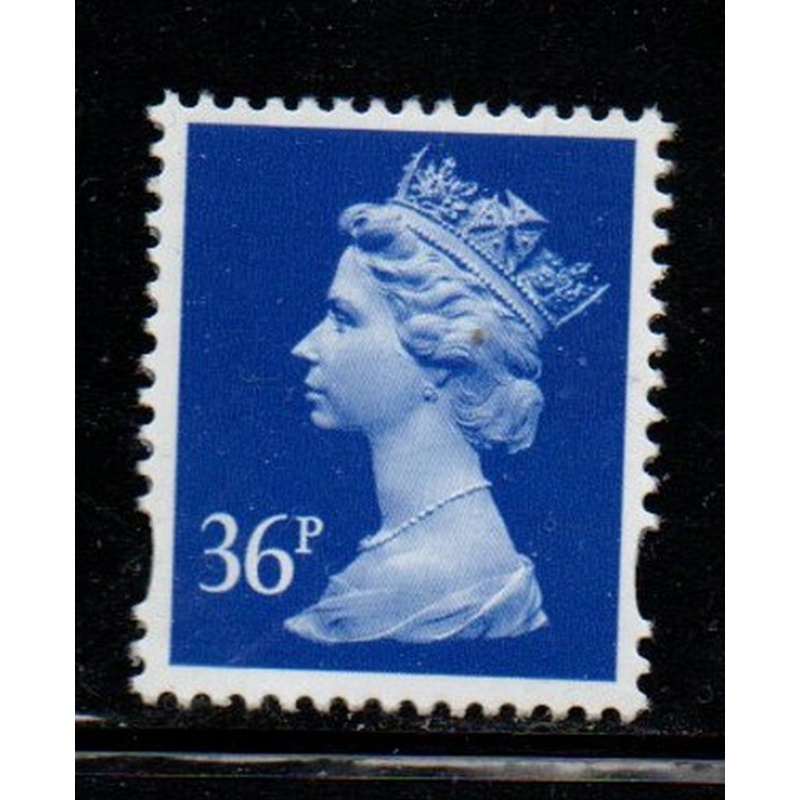 Great Britain Sc MH 224 1993 36p blue QE II Machin Head stamp mint NH