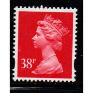 Great Britain Sc MH 227 1993 38p red QE II Machin Head stamp mint NH
