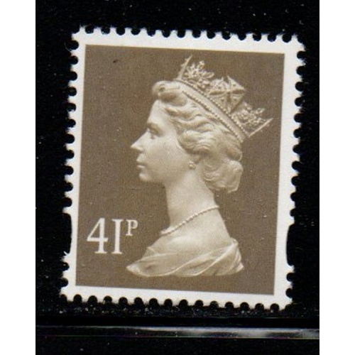 Great Britain Sc MH 230 1993 41p drab QE II Machin Head stamp mint NH