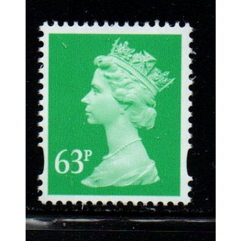Great Britain Sc MH 235 1996 63p bright green QE II Machin Head stamp mint NH