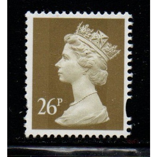 Great Britain Sc MH 256 1997 26p gold QE II Machin Head stamp mint NH