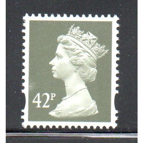 Great Britain Sc MH267A 2002 42p olive QE II Machin Head stamp mint NH