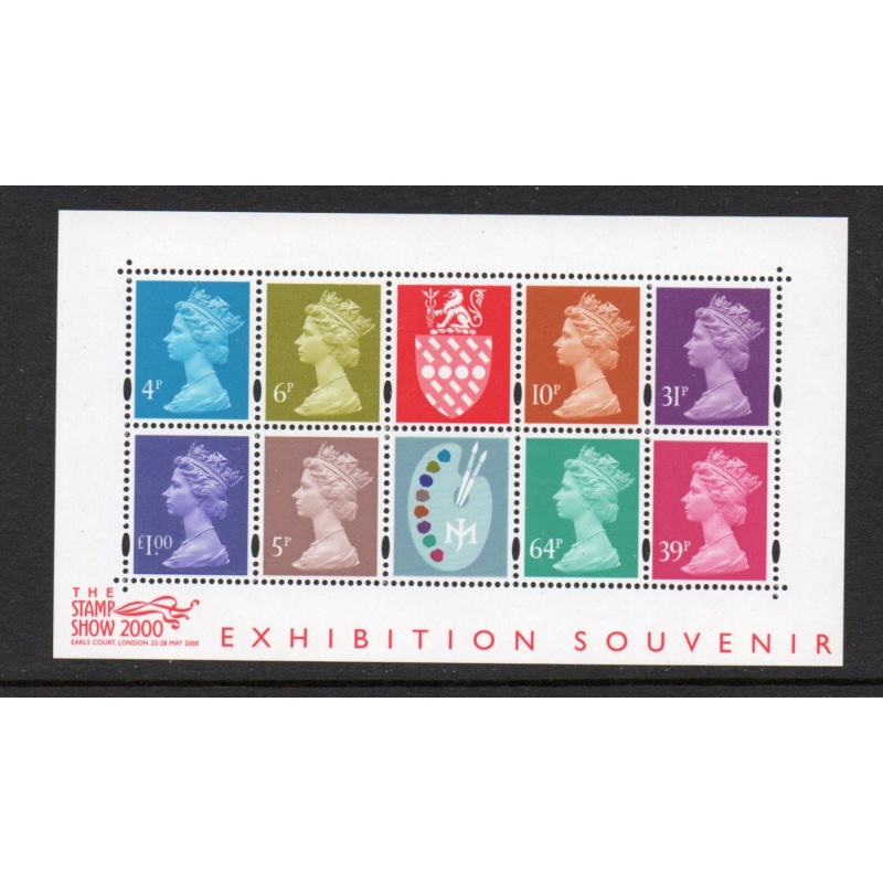 Great Britain Sc MH279a 2000 The Stamp Show Machin stamp sheet mint NH