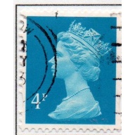 Great Britain Sc MH 202 1993 4 p prussian blue QE II Machin Head stamp used
